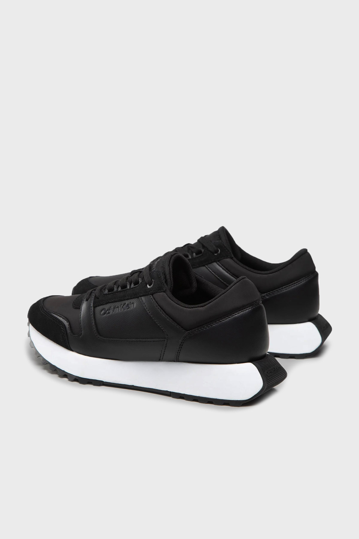 Calvin Klein Logolu Deri Sneaker Erkek Ayakkabı HM0HM00853 BEH SİYAH |  Exxeselection