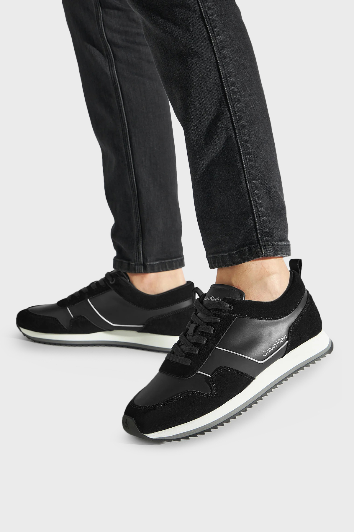 Calvin Klein Logolu Deri Sneaker Erkek Ayakkabı HM0HM00881 BEH SİYAH |  Exxeselection