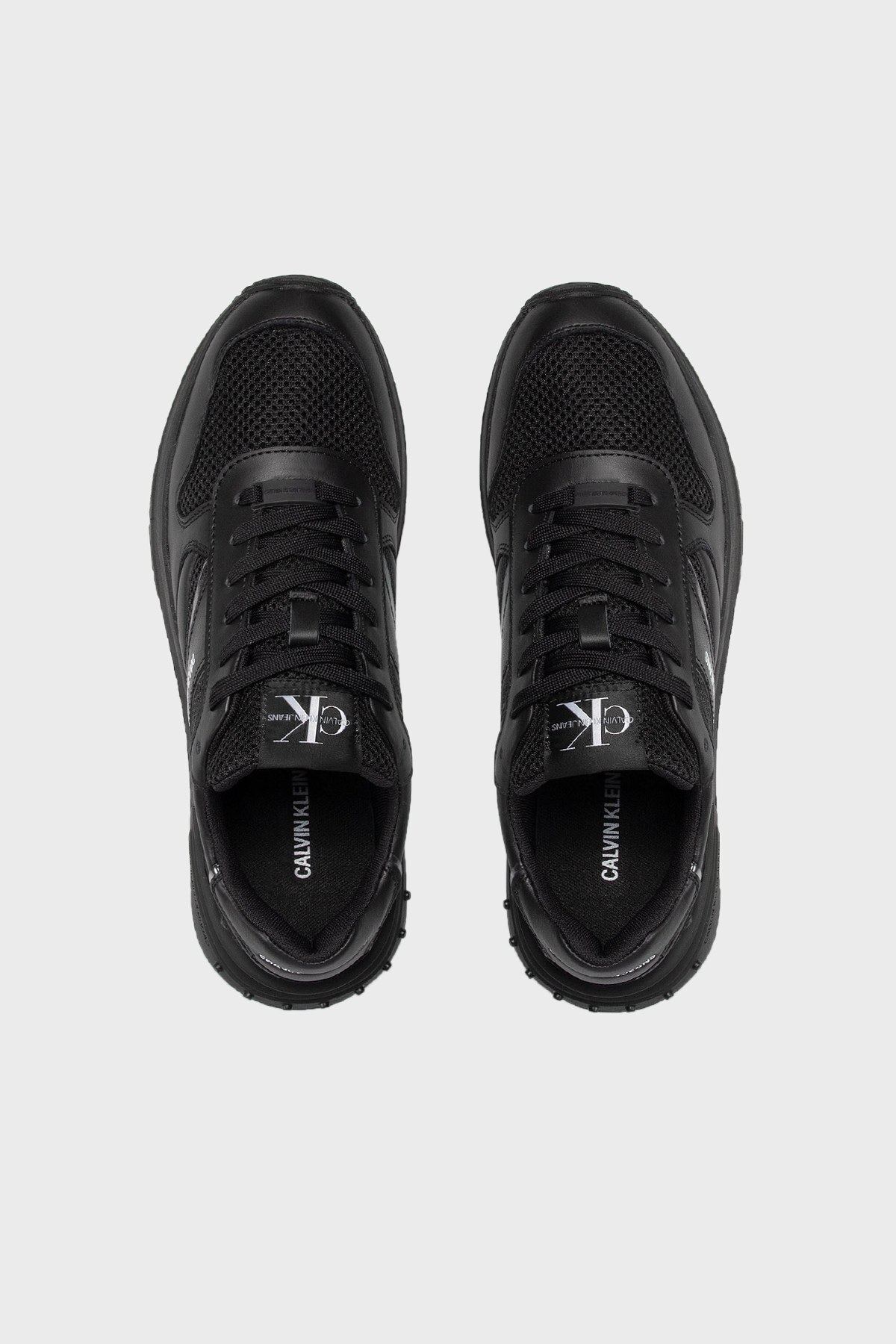 Calvin Klein Logolu Deri Sneaker Erkek Ayakkabı YM0YM00198 0GJ SİYAH