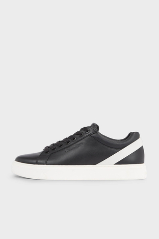 Calvin Klein - Calvin Klein Logolu Deri Sneaker HM0HM012920GM Erkek Ayakkabı HM0HM01292 0GM SİYAH-BEYAZ (1)