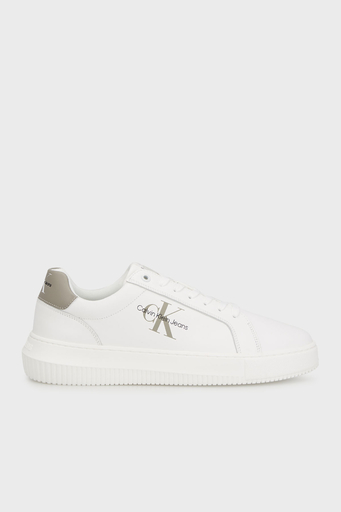 Calvin Klein Logolu Deri Sneaker YM0YM0068102S Erkek Ayakkabı YM0YM00681 02S BEYAZ - 1