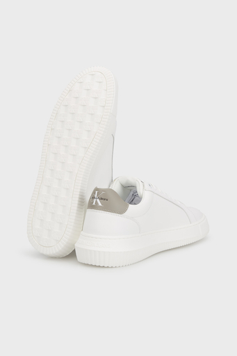 Calvin Klein Logolu Deri Sneaker YM0YM0068102S Erkek Ayakkabı YM0YM00681 02S BEYAZ - 5