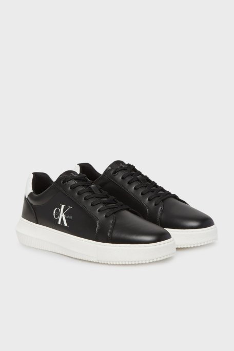 Calvin Klein Logolu Deri Sneaker YM0YM013170GJ Erkek Ayakkabı YM0YM01317 0GJ SİYAH - 2