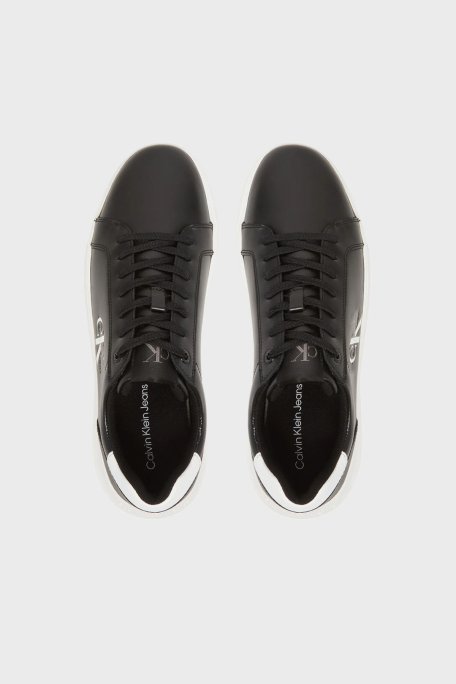 Calvin Klein Logolu Deri Sneaker YM0YM013170GJ Erkek Ayakkabı YM0YM01317 0GJ SİYAH - 3