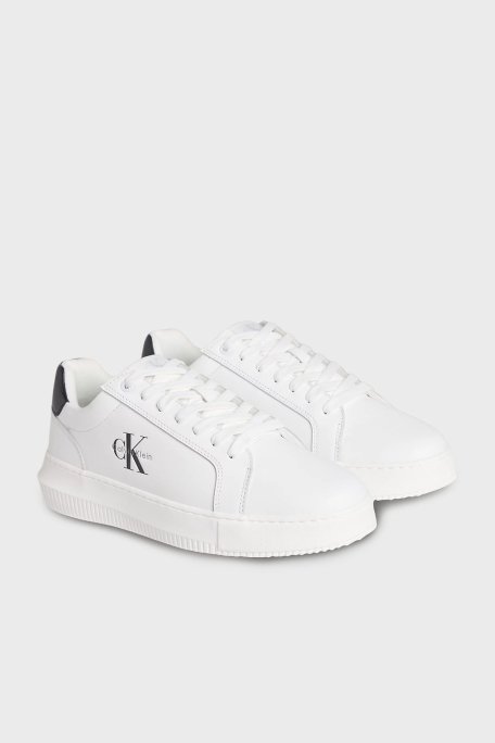 Calvin Klein Logolu Deri Sneaker YM0YM013170LD Erkek Ayakkabı YM0YM01317 0LD BEYAZ-SİYAH - 2