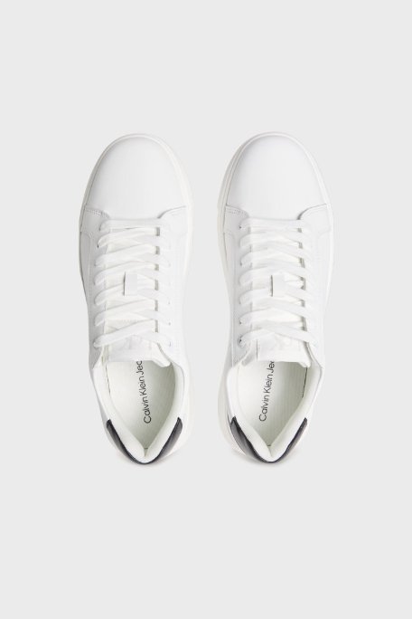 Calvin Klein Logolu Deri Sneaker YM0YM013170LD Erkek Ayakkabı YM0YM01317 0LD BEYAZ-SİYAH - 3