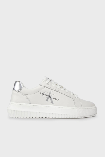 Calvin Klein Logolu Deri Sneaker Bayan Ayakkabı YW0YW01224 YBR BEYAZ - 19