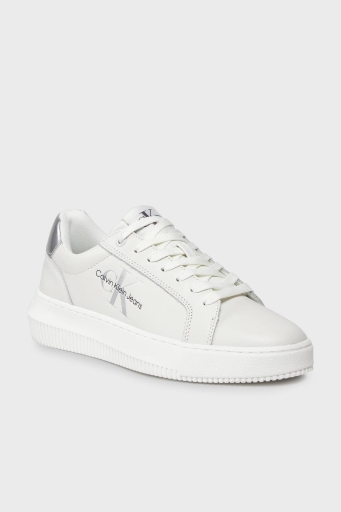 Calvin Klein Logolu Deri Sneaker Bayan Ayakkabı YW0YW01224 YBR BEYAZ - 20
