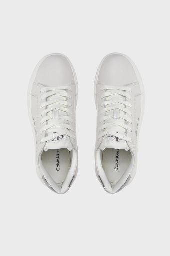 Calvin Klein Logolu Deri Sneaker Bayan Ayakkabı YW0YW01224 YBR BEYAZ - 23