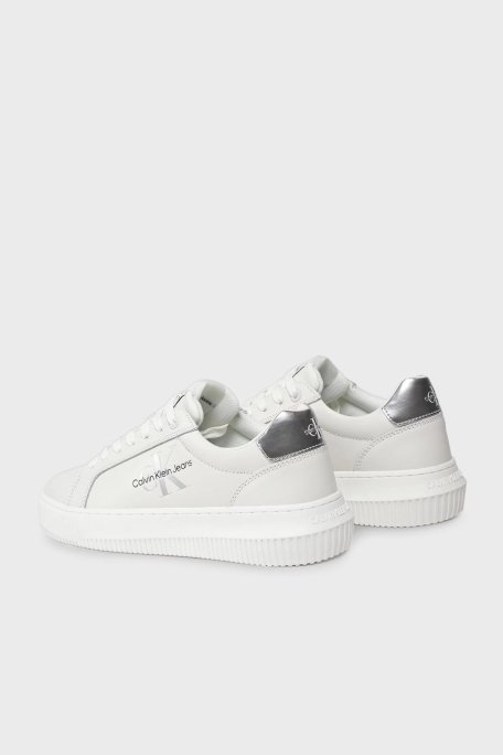 Calvin Klein Logolu Deri Sneaker Bayan Ayakkabı YW0YW01224 YBR BEYAZ - 4