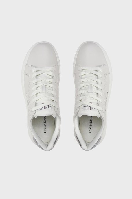 Calvin Klein Logolu Deri Sneaker Bayan Ayakkabı YW0YW01224 YBR BEYAZ - 5