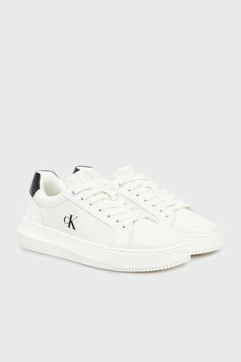 Calvin Klein Logolu Deri Sneaker YW0YW0176901W Bayan Ayakkabı YW0YW01769 01W BEYAZ-SİYAH - 2