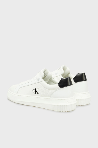 Calvin Klein Logolu Deri Sneaker YW0YW0176901W Bayan Ayakkabı YW0YW01769 01W BEYAZ-SİYAH - 3