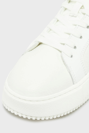 Calvin Klein Logolu Deri Sneaker YW0YW0176901W Bayan Ayakkabı YW0YW01769 01W BEYAZ-SİYAH - 5