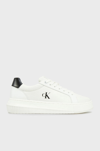 Calvin Klein Logolu Deri Sneaker YW0YW0176901W Bayan Ayakkabı YW0YW01769 01W BEYAZ-SİYAH - 7