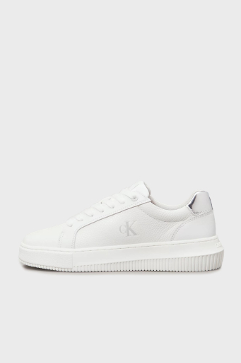 Calvin Klein Logolu Deri Sneaker YW0YW017690LI Bayan Ayakkabı YW0YW01769 0LI BEYAZ-GÜMÜŞ - 2