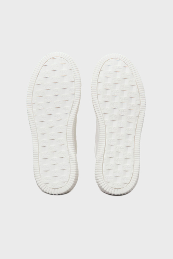 Calvin Klein Logolu Deri Sneaker YW0YW017690LI Bayan Ayakkabı YW0YW01769 0LI BEYAZ-GÜMÜŞ - 7