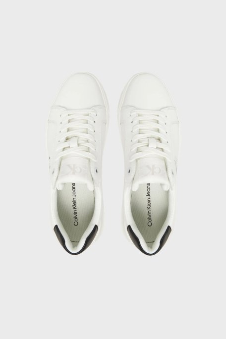 Calvin Klein Logolu Deri Sneaker YW0YW0187201W Bayan Ayakkabı YW0YW01872 01W BEYAZ-SİYAH - 3
