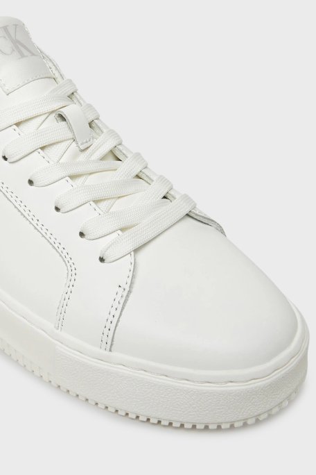 Calvin Klein Logolu Deri Sneaker YW0YW0187201W Bayan Ayakkabı YW0YW01872 01W BEYAZ-SİYAH - 6