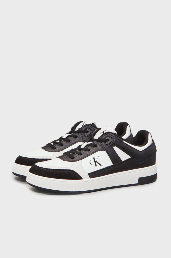 Calvin Klein Logolu Deri ve Süet Detaylı Sneaker YM0YM0130801W Erkek Ayakkabı YM0YM01308 01W BEYAZ-SİYAH - 3