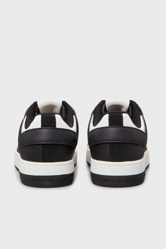 Calvin Klein Logolu Deri ve Süet Detaylı Sneaker YM0YM0130801W Erkek Ayakkabı YM0YM01308 01W BEYAZ-SİYAH - 5