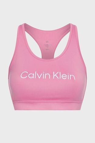 Calvin Klein - Calvin Klein Logolu Dolgusuz Streç Sporcu Bayan Sütyen 00GWS2K138 TFV PEMBE (1)