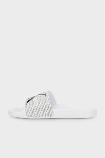 Calvin Klein Logolu Düz YW0YW0140701W Bayan Terlik YW0YW01407 01W BEYAZ-SİYAH - 2