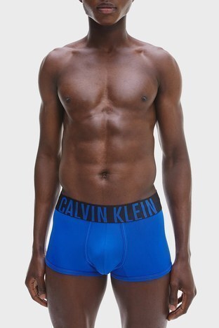 Calvin Klein - Calvin Klein Logolu Elastik Bel Bantlı Düşük Bel 2 Pack Erkek Boxer 000NB2599A 1QK Saks-Haki (1)