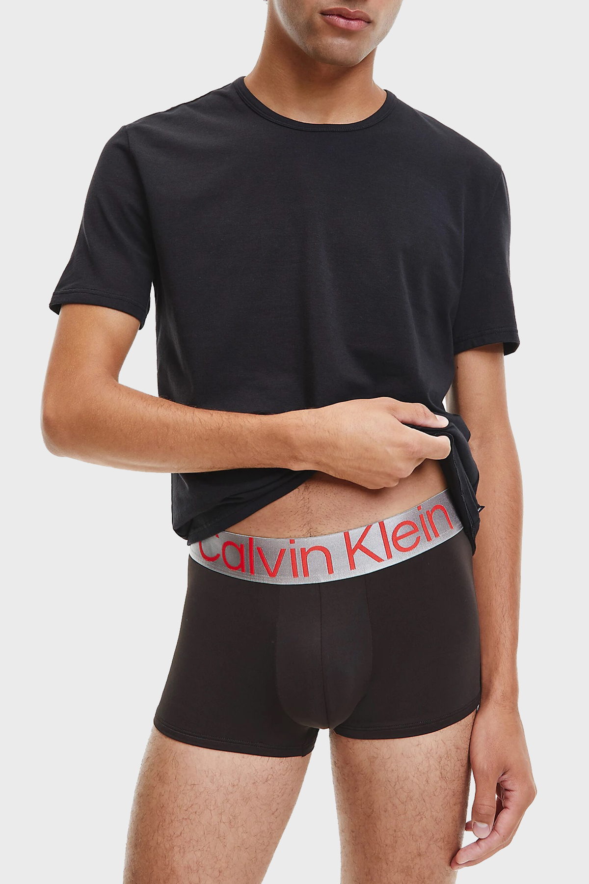 Calvin Klein Logolu Elastik Bel Bantlı Düşük Bel 3 Pack Erkek Boxer 000NB3074A 6J4 SİYAH