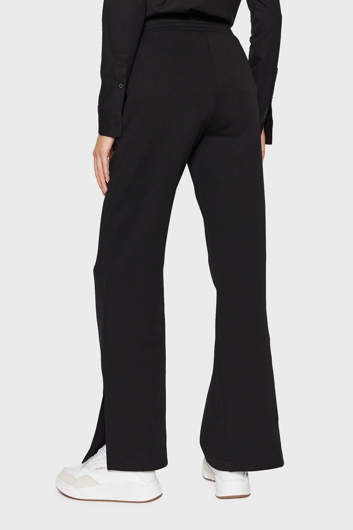 Calvin Klein Logolu Elastik Bel Bantlı Paçası Yırtmaçlı Cepli Bayan Pantolon J20J217933 BEH SİYAH