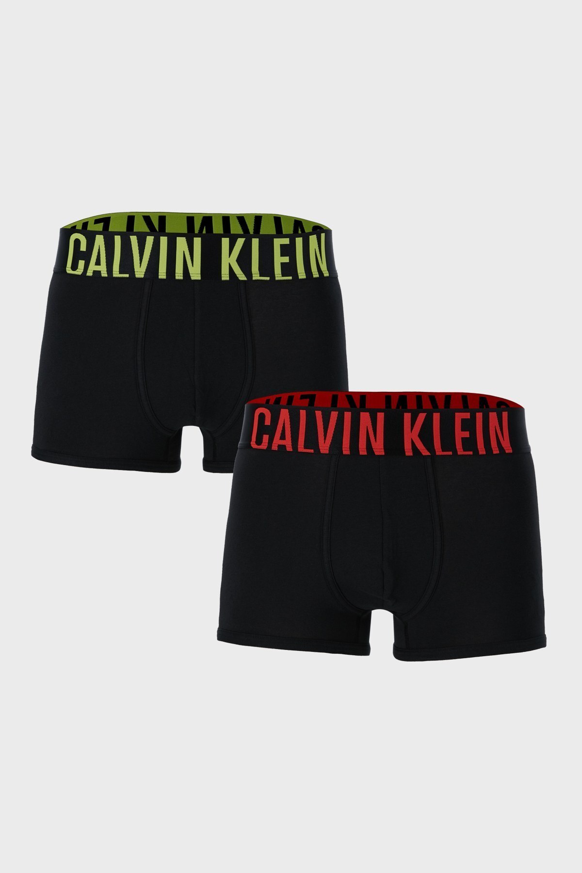 Calvin Klein Logolu Elastik Bel Bantlı Pamuklu 2 Pack Erkek Boxer 000NB2602A W3M SİYAH