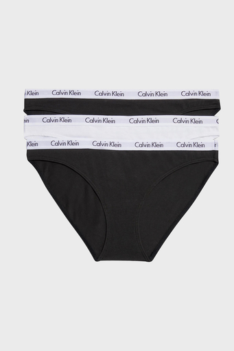 Calvin Klein Logolu Elastik Bel Bantlı Pamuklu 3 Pack 000QD3588EWZB Bayan Külot 000QD3588E WZB Siyah-Beyaz-Siyah - 1