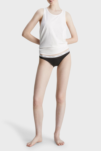 Calvin Klein Logolu Elastik Bel Bantlı Pamuklu 3 Pack 000QD3588EWZB Bayan Külot 000QD3588E WZB Siyah-Beyaz-Siyah - 5