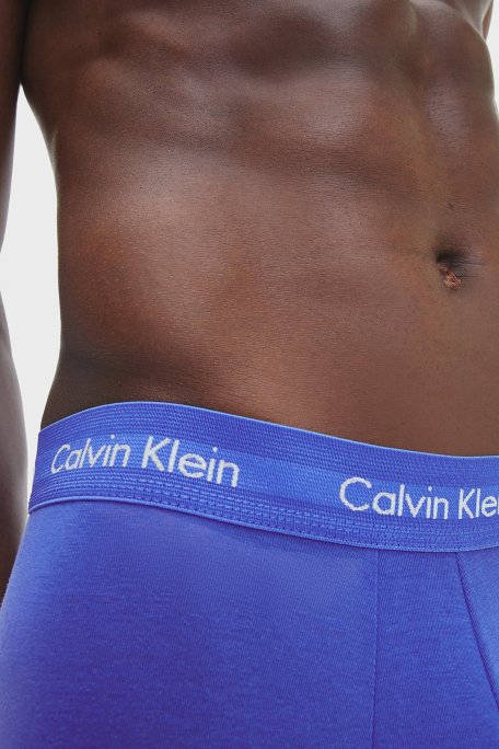 Calvin Klein Logolu Elastik Bel Bantlı Pamuklu 3 Pack Erkek Boxer 0000U2664G 4KU MAVİ - 4