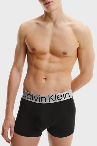 Calvin Klein - Calvin Klein Logolu Elastik Bel Bantlı Pamuklu 3 Pack Erkek Boxer 000NB3130A MPI SİYAH-BEYAZ (1)