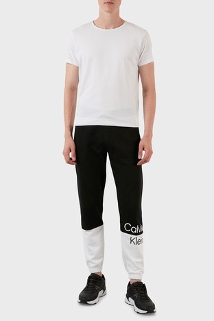 Calvin Klein - Calvin Klein Logolu Elastik Bel Bantlı Regular Fit % 100 Pamuk Jogger Erkek Pantolon J30J320890 BEH SİYAH