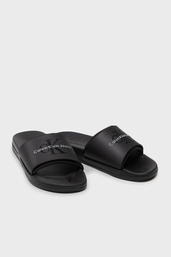 Calvin Klein Logolu Erkek Terlik YM0YM00361 BDS SİYAH - 4