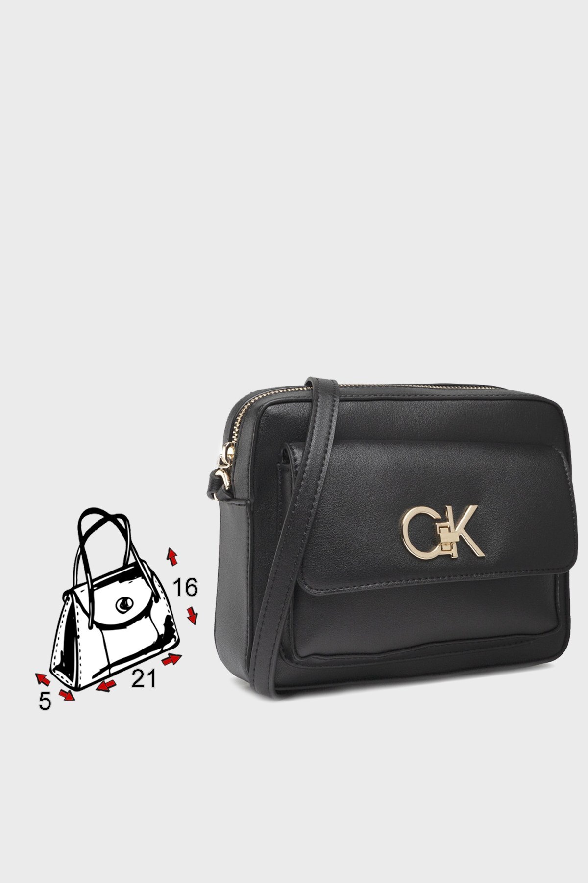 Calvin Klein Logolu Fermuarlı Bayan Çanta K60K609114 BAX SİYAH