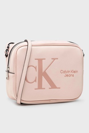 Calvin Klein - Calvin Klein Logolu Fermuarlı Bayan Çanta K60K609309 TFT PEMBE (1)
