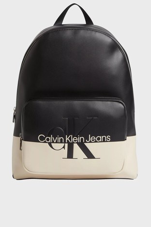 Calvin Klein - Calvin Klein Logolu Fermuarlı Bayan Sırt Çantası K60K609780 01R SİYAH
