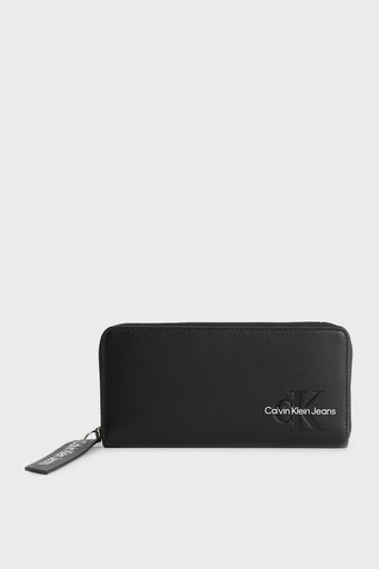Calvin Klein Logolu Fermuarlı Çok Bölmeli K60K610580BDS Bayan Cüzdan K60K610580 BDS SİYAH - 1