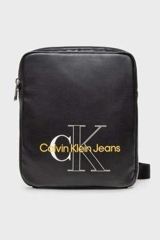 Calvin Klein - Calvin Klein Logolu Fermuarlı Erkek Çanta K50K508866 BDS SİYAH
