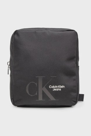 Calvin Klein - Calvin Klein Logolu Fermuarlı Erkek Çanta K50K508890 BDS SİYAH