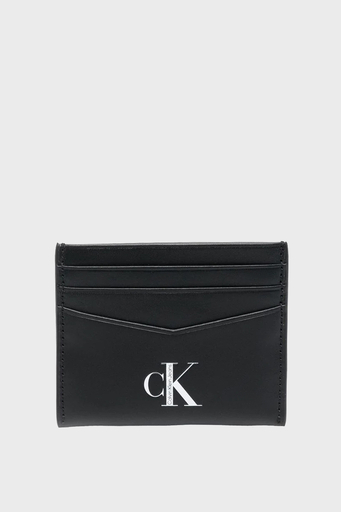 Calvin Klein Logolu Hakiki Deri Erkek Kartlık K50K509847 BDS SİYAH