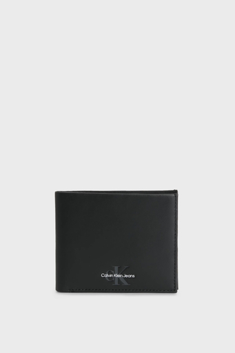 Calvin Klein Logolu Hakiki Deri K50K510430BDS Erkek Cüzdan K50K510430 BDS SİYAH - 1