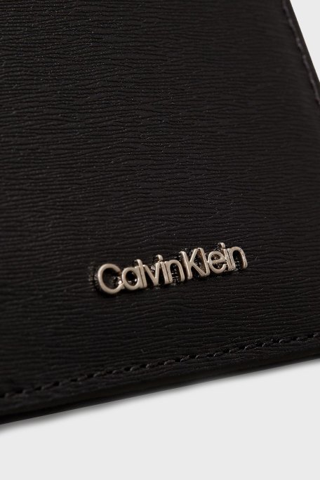 Calvin Klein Logolu Hakiki Deri K50K512859BEH Erkek Cüzdan K50K512859 BEH SİYAH - 4