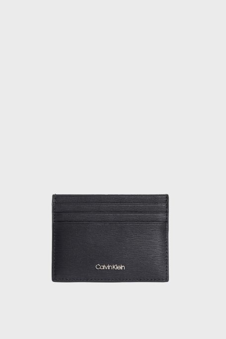 Calvin Klein Logolu Hakiki Deri K50K512861BEH Erkek Kartlık K50K512861 BEH SİYAH - 3