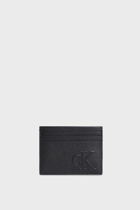 Calvin Klein Logolu Hakiki Deri LV04G1024GUB1 Erkek Kartlık LV04G1024G UB1 SİYAH - 3