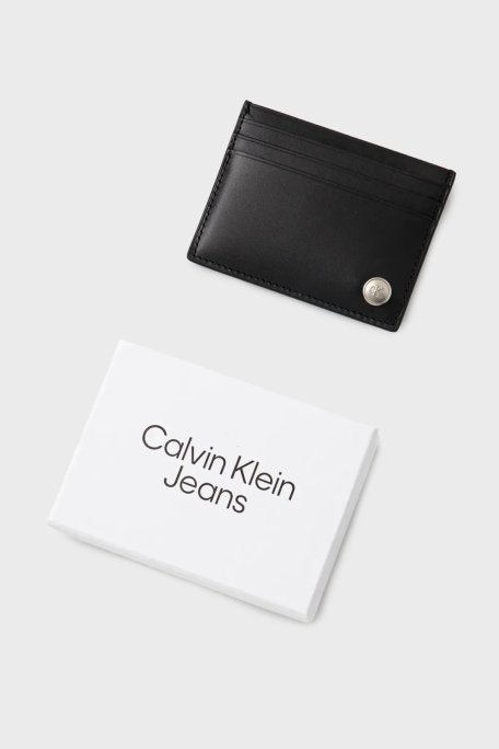 Calvin Klein Logolu Hakiki Deri LV04G1031GUB1 Erkek Kartlık LV04G1031G UB1 SİYAH - 6