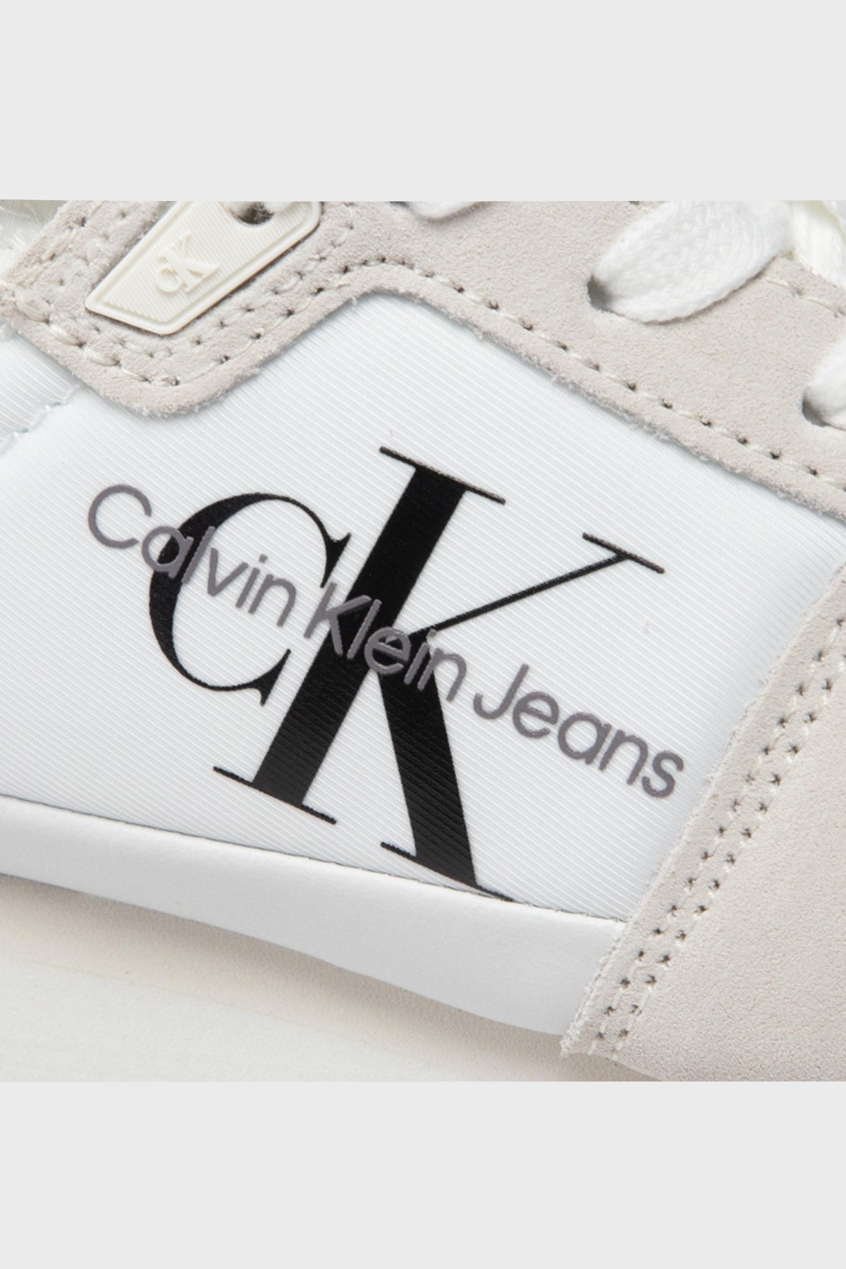 Calvin Klein Logolu Hakiki Deri Sneaker Bayan Ayakkabı YW0YW00832 YAF BEYAZ